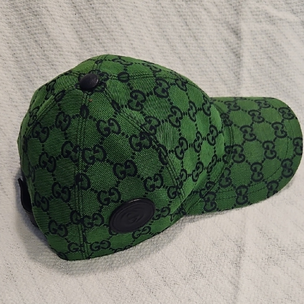 Gucci Green and Black Monogram Hat